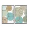 Stupell Industries Textured Layered Aqua Circles 2 pc Framed Giclee Wall Art Set Design by Flora Kouta